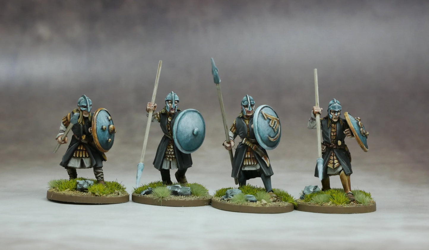 Elven Warriors with Spears & Shields ready for battle, showcasing their speed and precision in combat.
