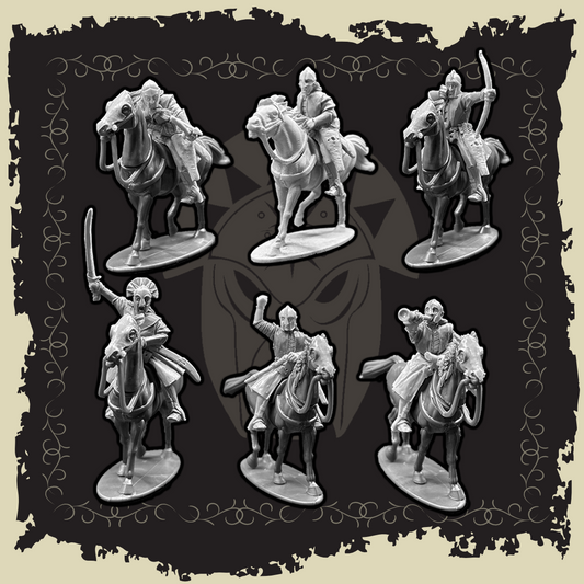 Elven Light Cavalry figures showcasing detailed warriors on agile horses, emphasizing elven battle prowess.