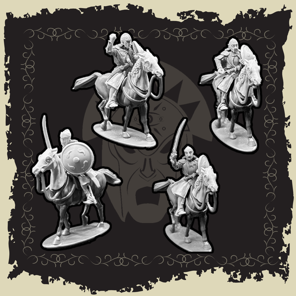 Elven Heavy Cavalry figurines showcasing elite warriors on horseback, ready for battle.
