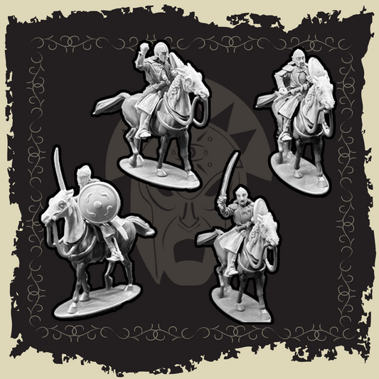 Elven Heavy Cavalry figurines showcasing elite warriors on horseback, ready for battle.
