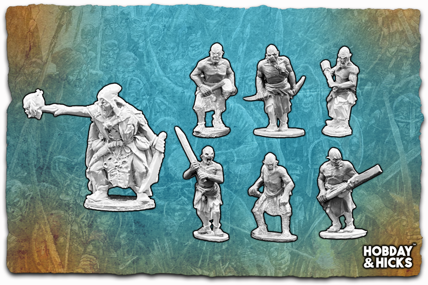 Morrok Manflayer & Fanatical Bodyguard miniature figures showcasing Orcs in dynamic poses.