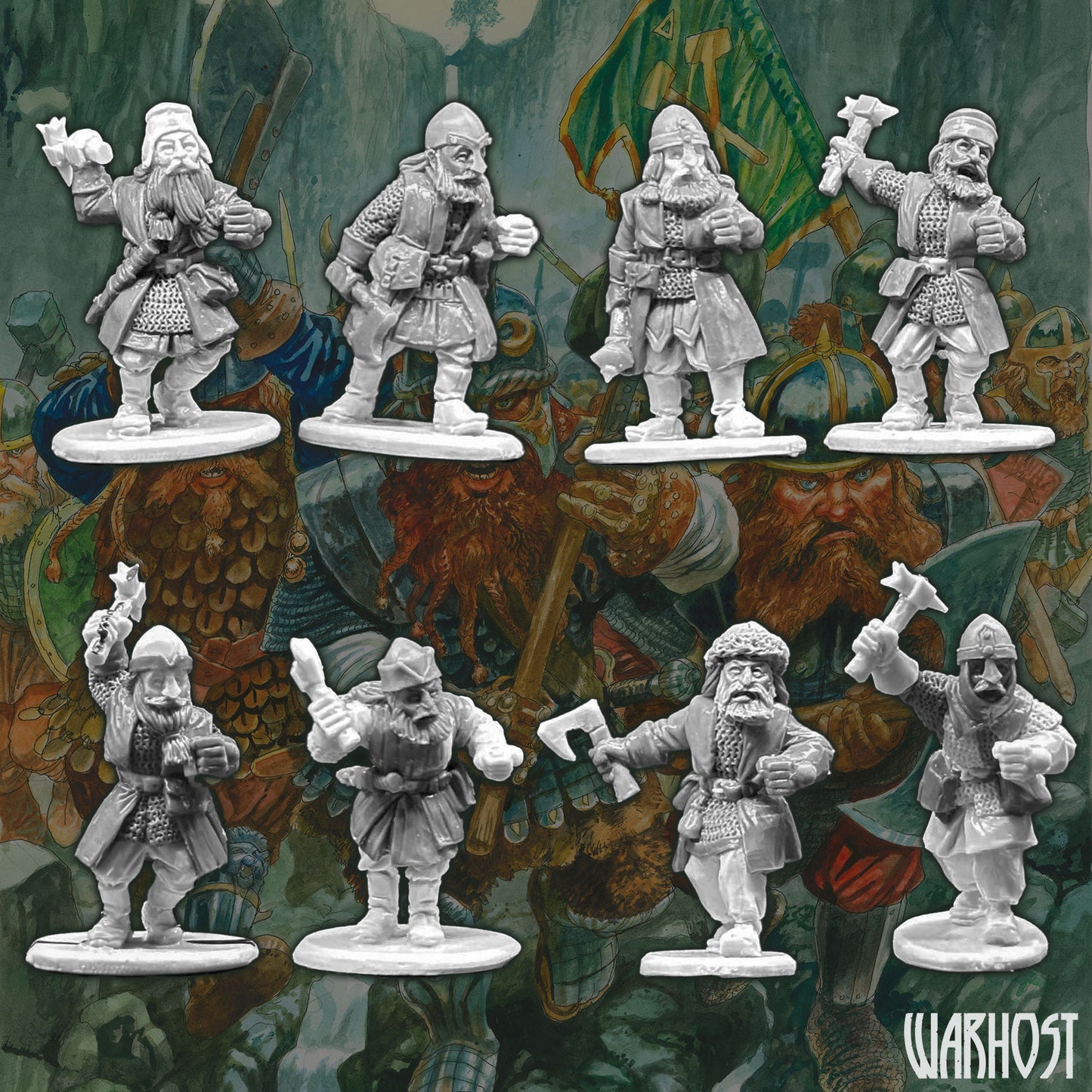 Dwarven Warriors with hand weapons