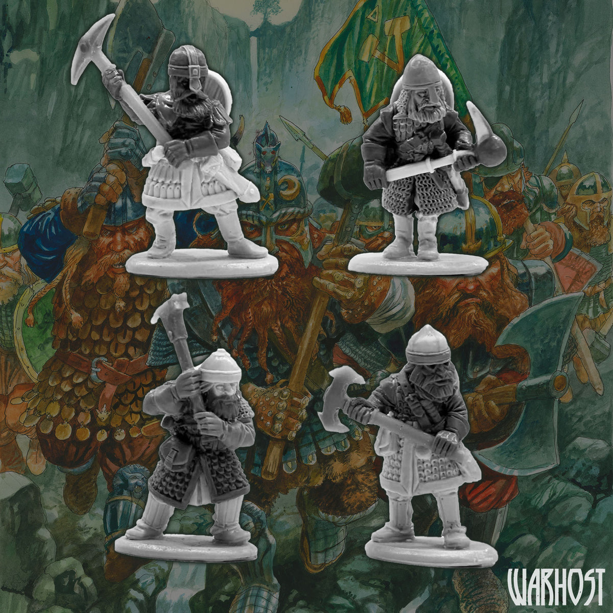 Dwarven Houseguard with two handed weapons