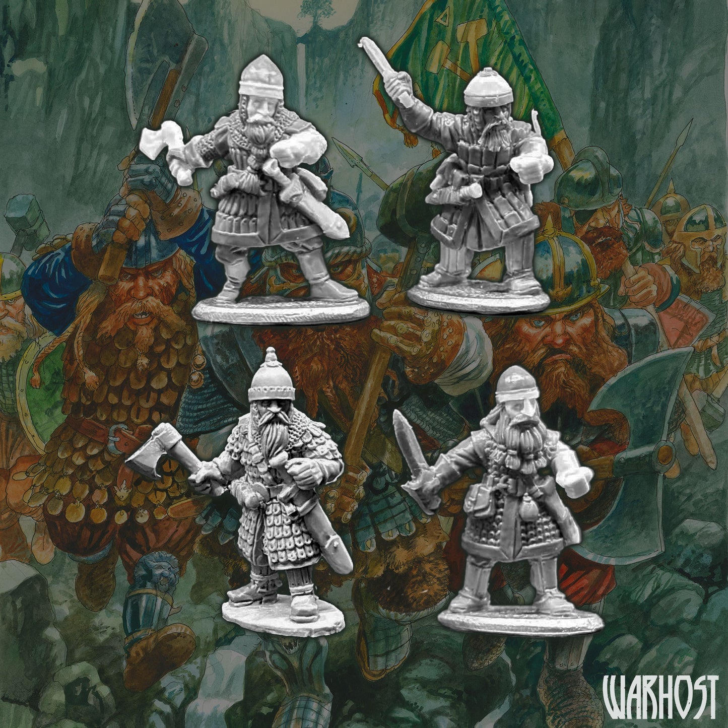 Dwarven Houseguard with hand weapons
