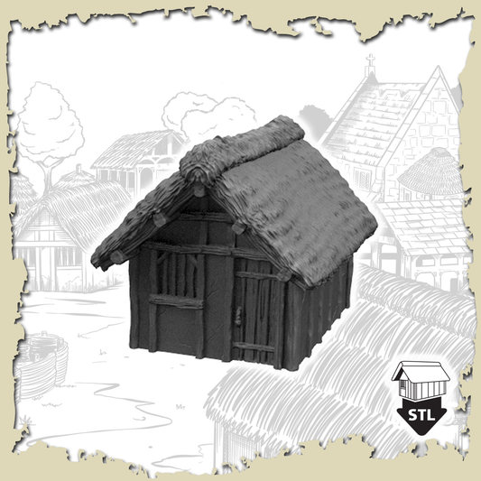 Hovel 1 3D printed terrain model showcasing high-quality details and pre-supported options for easy printing.