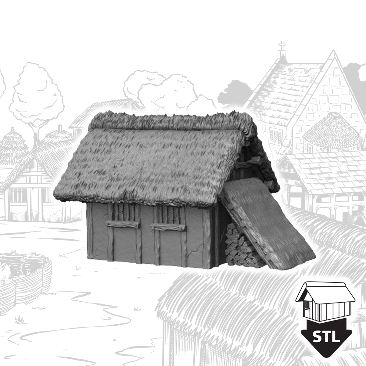 Hovel 3 high quality 3D printed terrain piece with STL files included for printing.