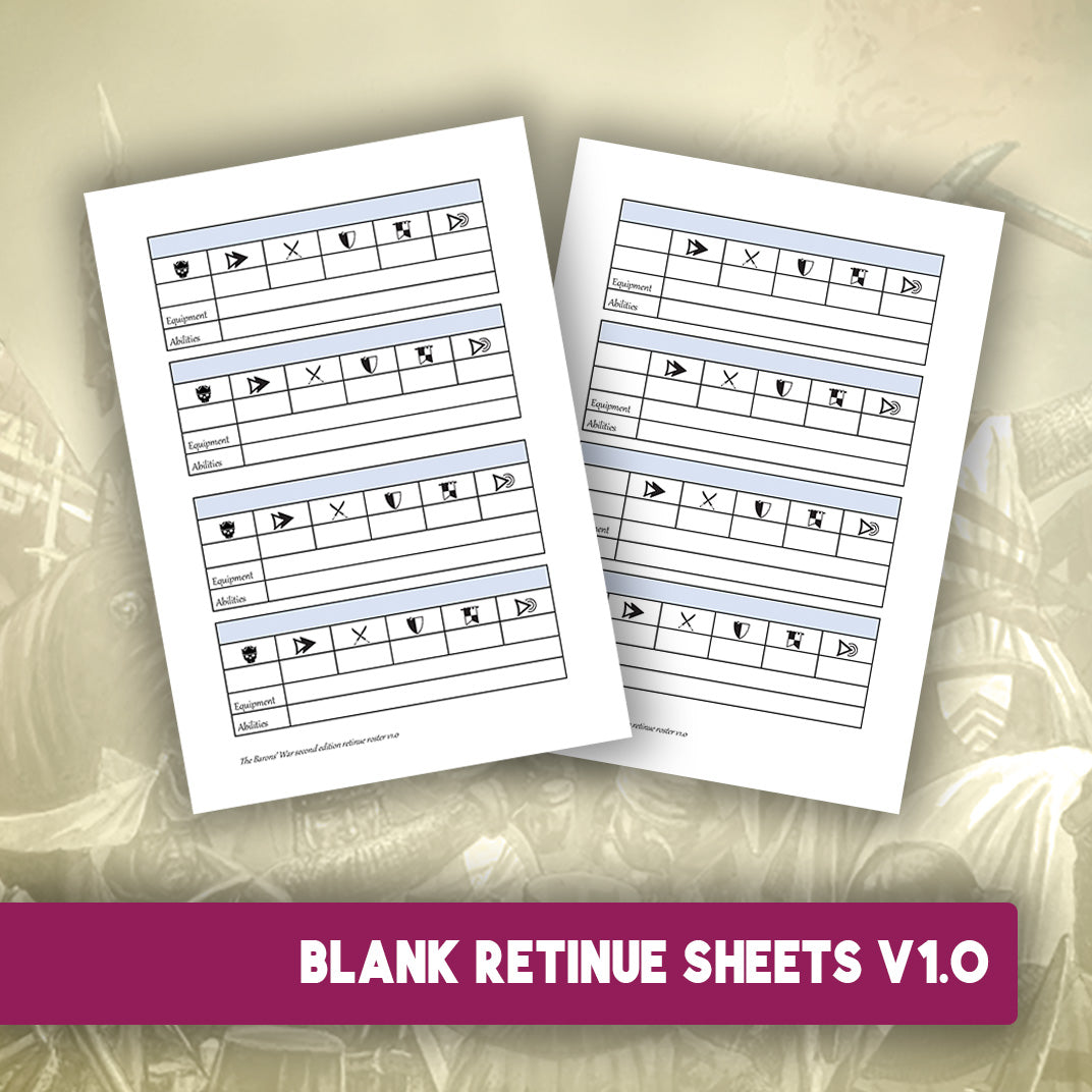 The Barons' War Blank Retinue Sheets